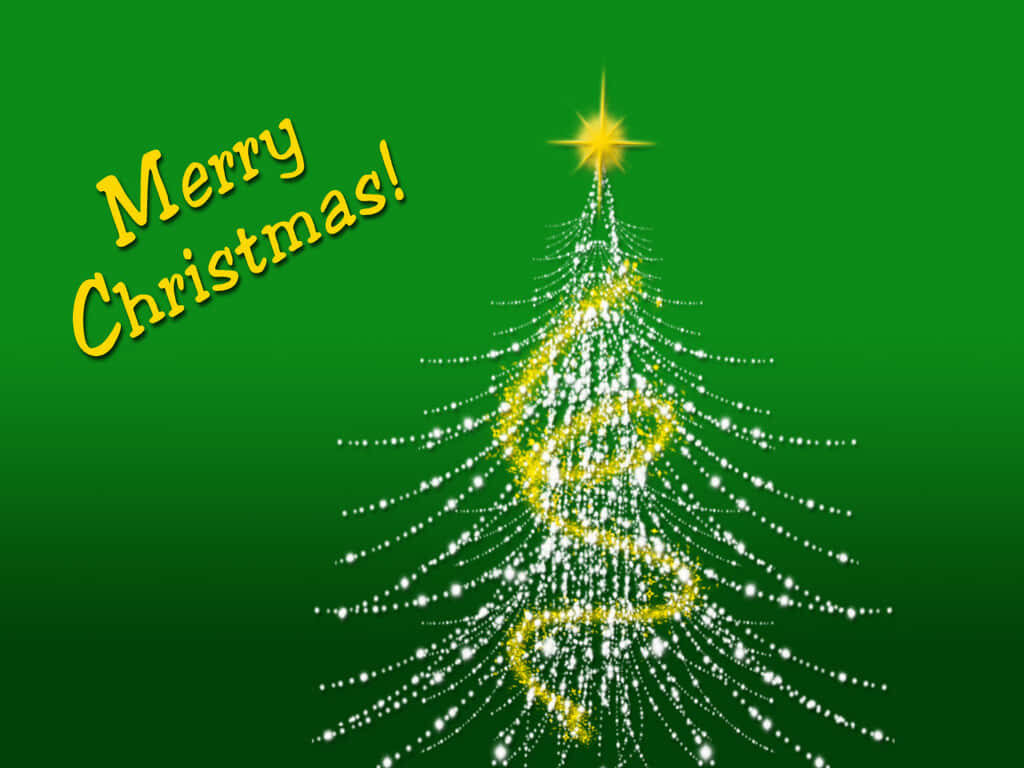 Festive Wallpaper: Christmas Tree with Sparkling Lights & Star