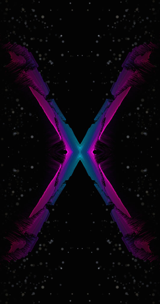Vibrant Neon Lines Wallpaper: Symmetrical Design on Dark Background