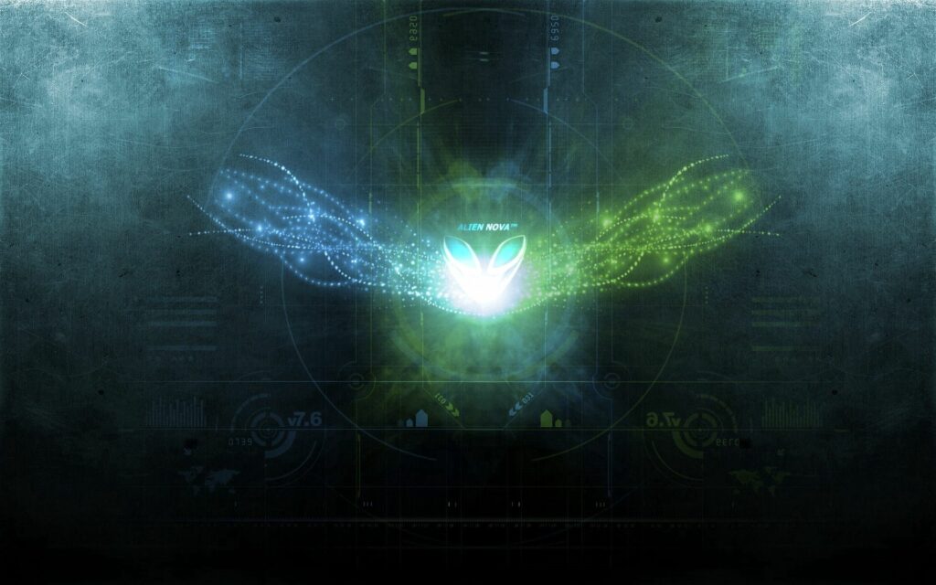 Ethereal Wing-Inspired Wallpaper: Luminous Green & White Design