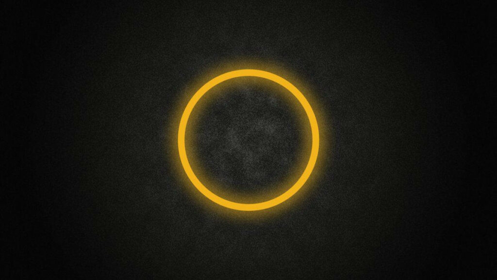 Illuminated Gold Circle Wallpaper on Dark Textured Background
