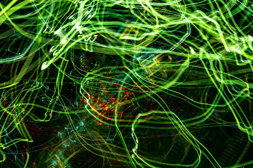 Abstract Neon Green Lines Wallpaper - Dynamic Dark Background 6000x4000