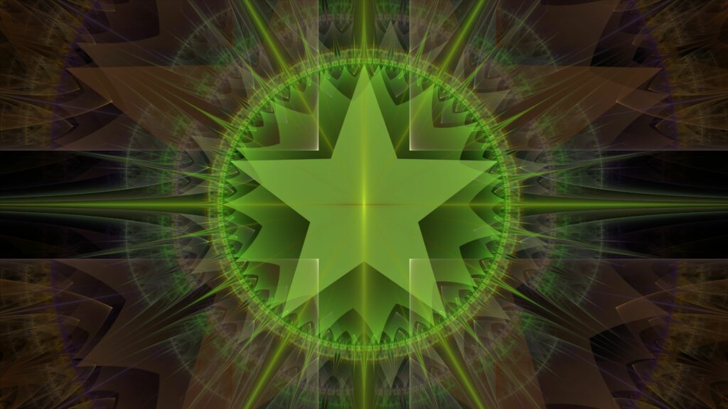 Vibrant Abstract Green Star Wallpaper - 3840x2160 Background