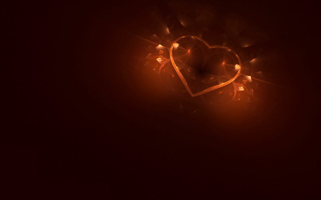 Glowing Heart Fractal Wallpaper: Elegant Abstract Background Art