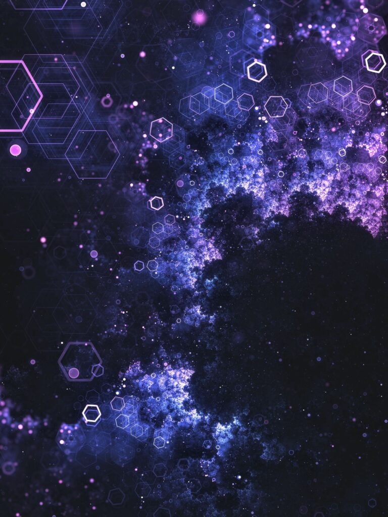Glowing Hexagon Abstract Wallpaper | Dark Ethereal Background 1920x2560