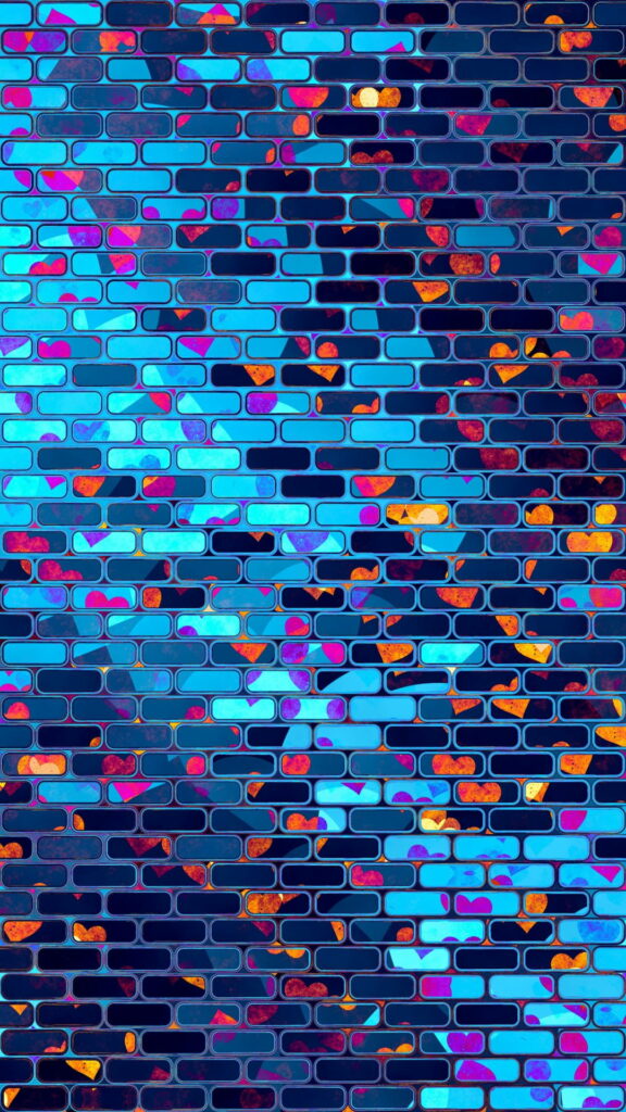 Glowing Love: A Vibrant 3D Abstract for your HD Phone Wallpaper