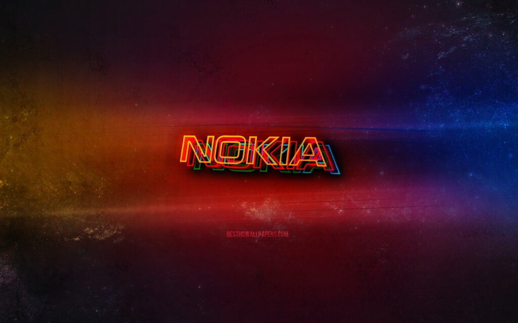 Glowing Nokia: A Neon Masterpiece for QHD Wallpaper Enthusiasts