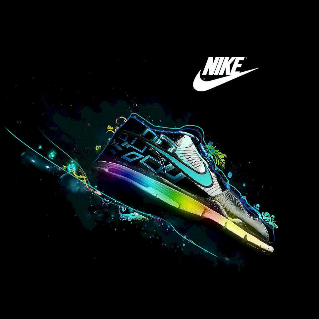Splashing Vibrant Neon Colors on Nike: A Strikingly Cool Shoe Image Wallpaper