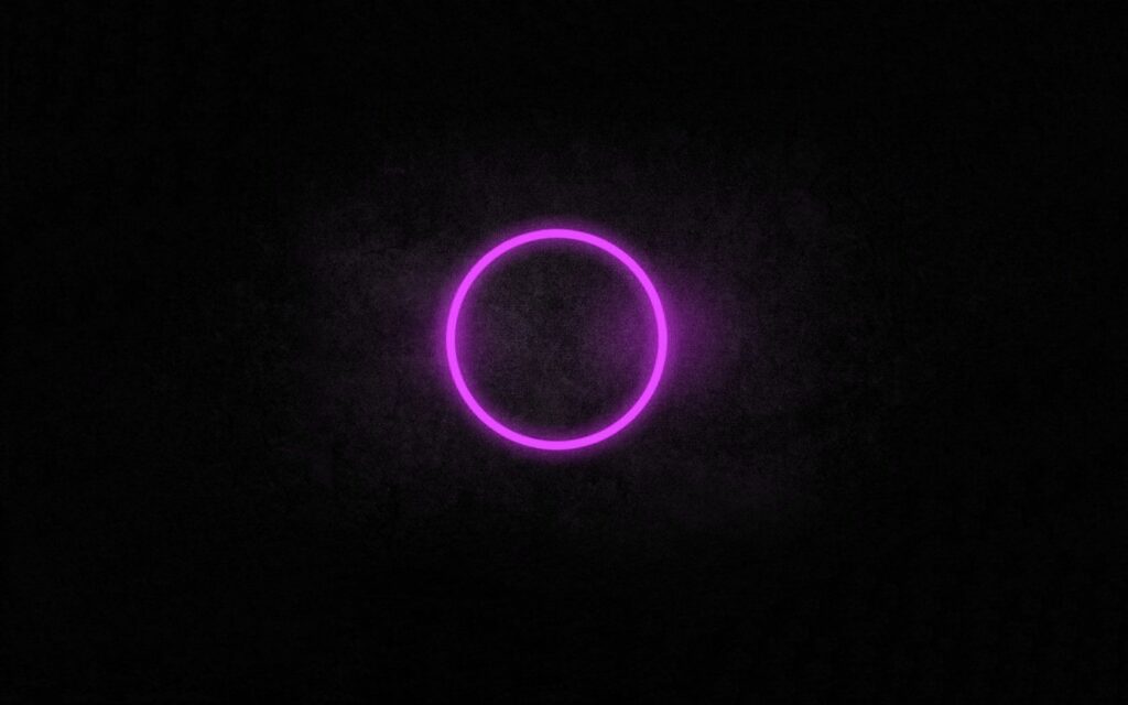 Glowing Neon Pink Circle on Dark Textured Background Wallpaper