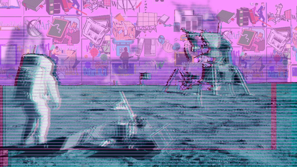 Dreamy Neon Sunset: Mesmerizing Vaporwave Landscape Wallpaper