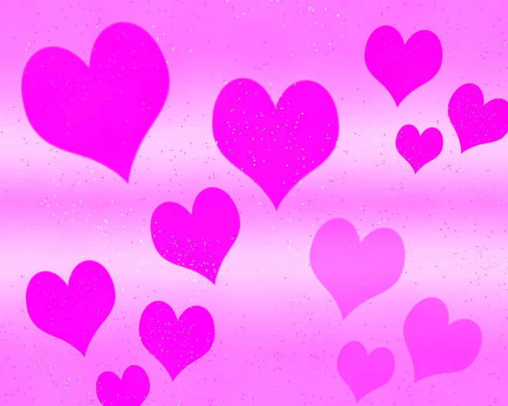 Glowing Pink Hearts Wallpaper: Dreamy Cosmic Background Design