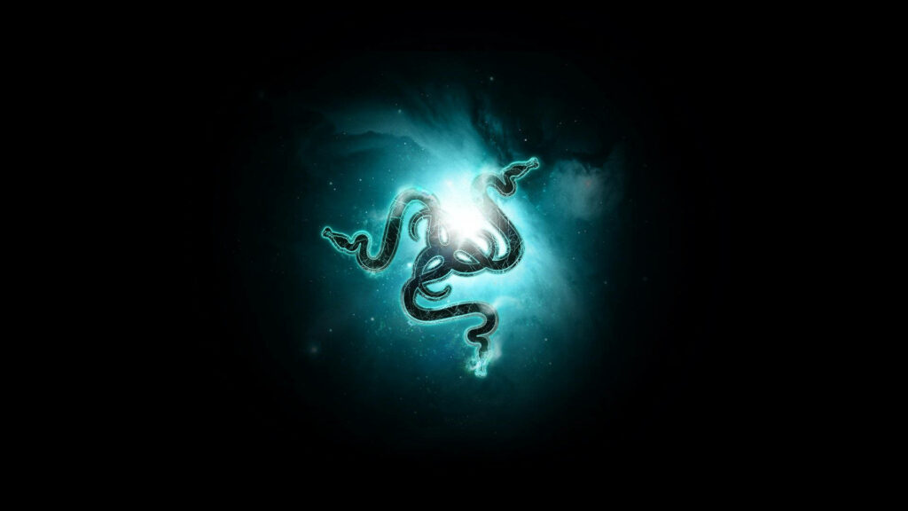 Vibrant Razer Neon Logo Popping Against Starry 4k Background Wallpaper