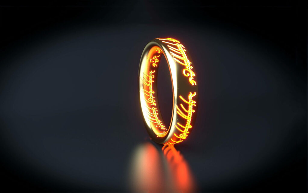 Mesmerizing 3D HD Wallpaper: Glowing Ring with Intricate Inscriptions
