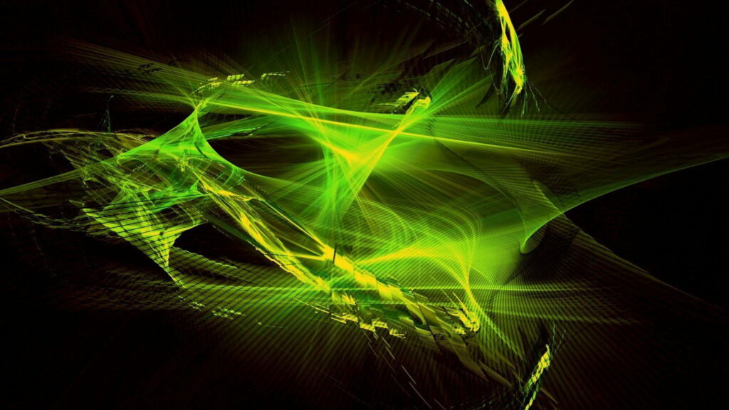 Vibrant Neon Green Abstraction: A High-Definition Wallpaper to Brighten Your Screen