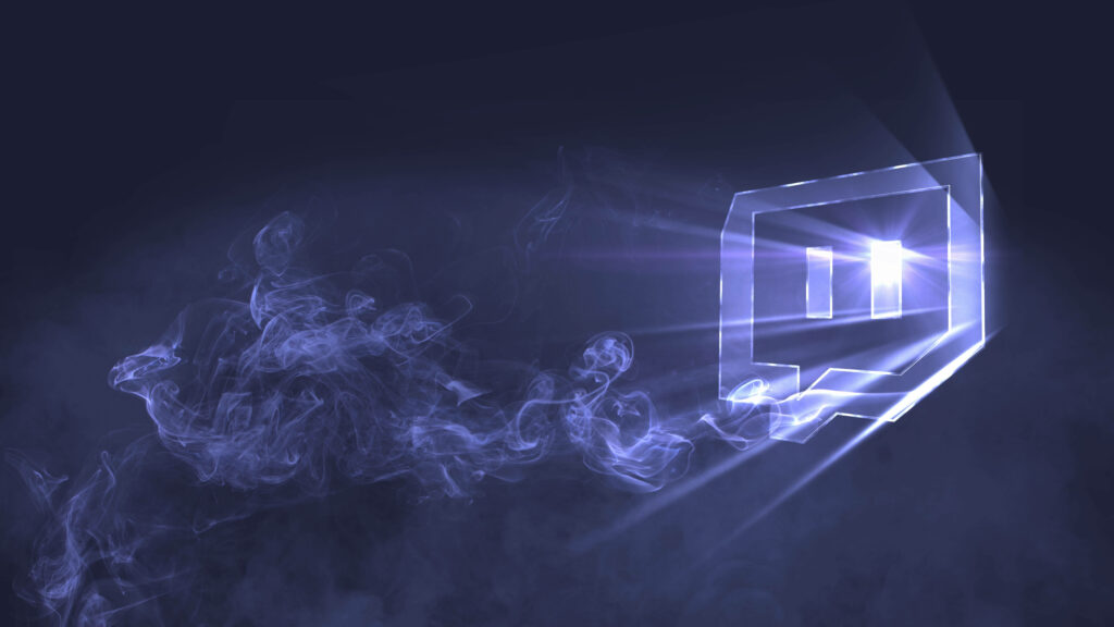 Twitch Illuminated: A Captivating Stage Display of Smoke and Lights Wallpaper