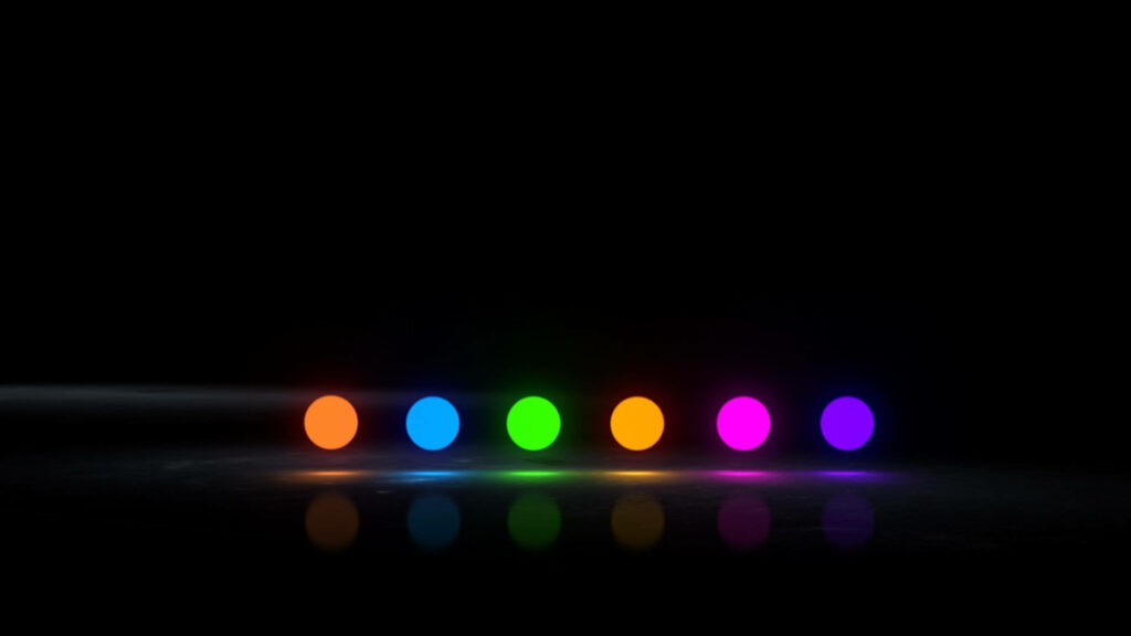 Dazzling Line-up: Mesmerizing Neon Dots Illuminate the Dark in 4K LED Wall Art Wallpaper