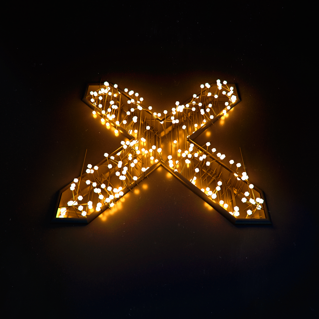 Festive Glowing X Wallpaper: Modern 2800x2800 Design with Lights