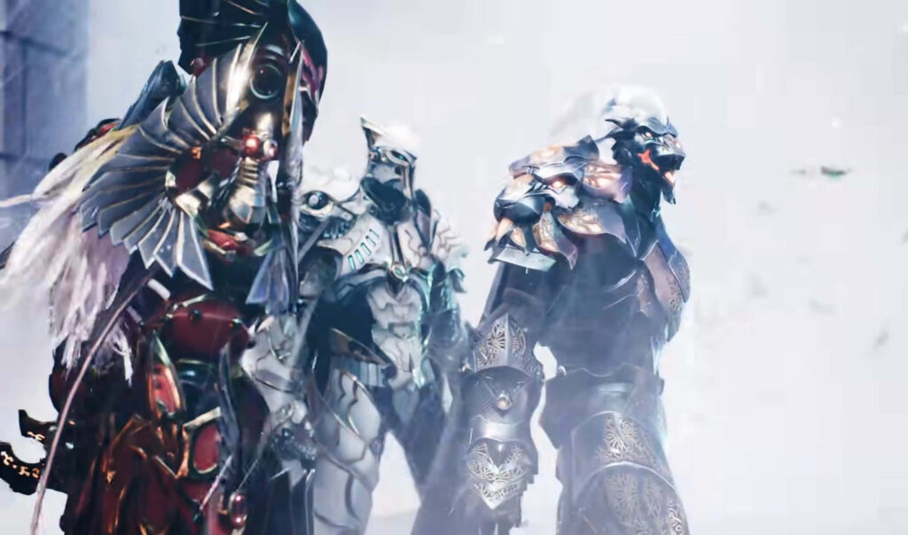Journey to Save Aperion's Astounding Realm in Godfall's Epic Battle for Survival Wallpaper