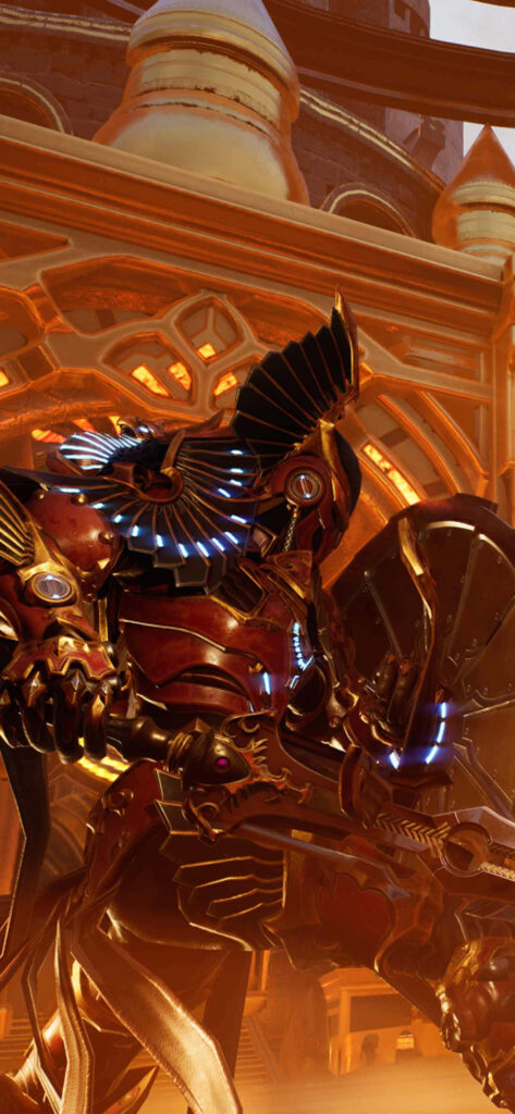Godfall's Spectacular Battle: Phoenix Valorplate Engages Solaris in Stunning Showdown Wallpaper