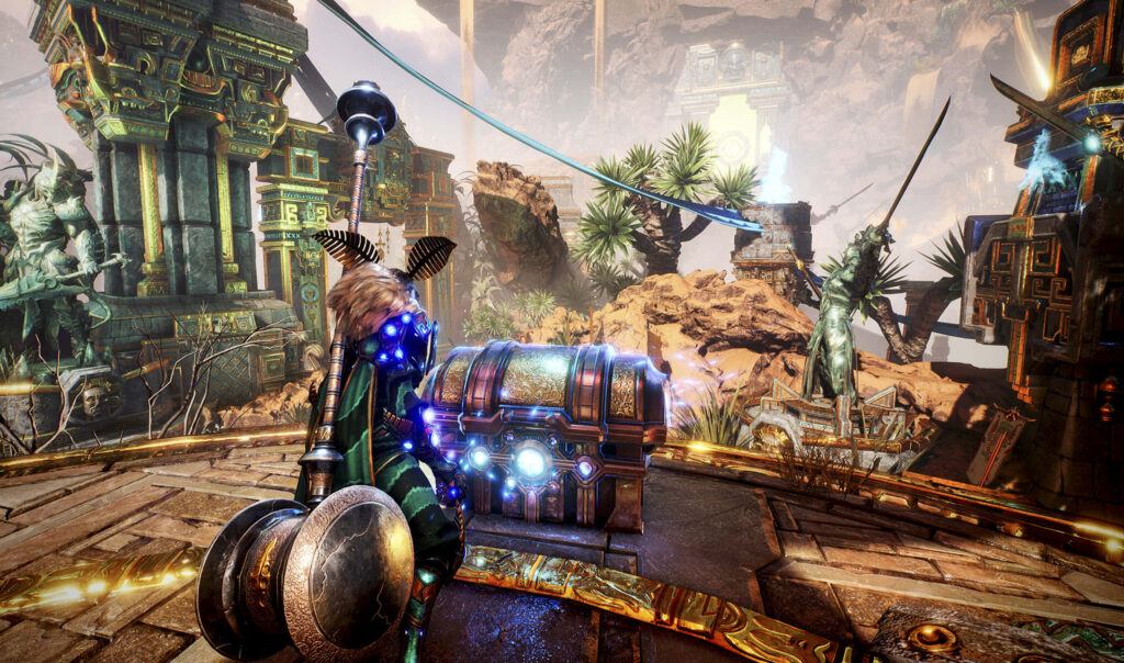 Divine Fury: Journey into a Mythical Universe of Godfall Wallpaper