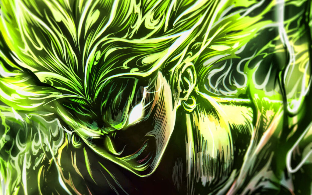 Gohan anime wallpaper with vibrant green energy swirling highlighting his power and strength