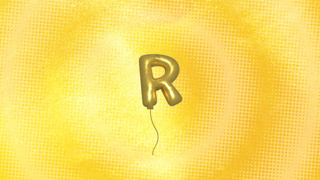 Golden R Balloon Alphabet - A Bubbly Wallpaper for Your Background!