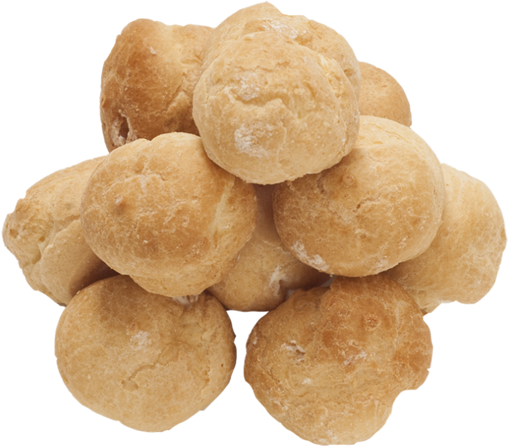 Golden-Brown Cream Puffs: Fluffy Texture on Transparent Wallpaper