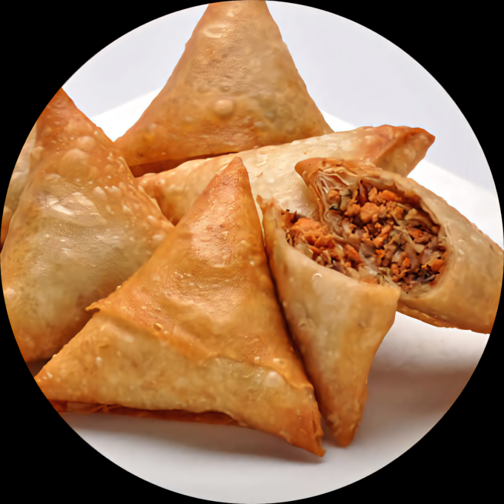 Golden Crispy Samosas - Tasty Snack Wallpaper Background