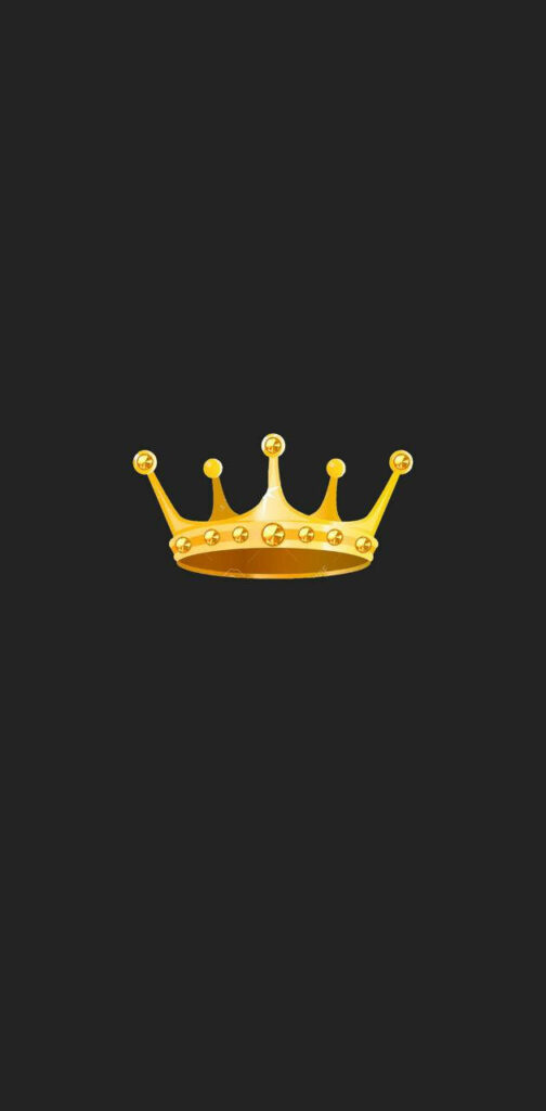 Golden crown vector illustration on black background symbolizing royal elegance and luxury Wallpaper