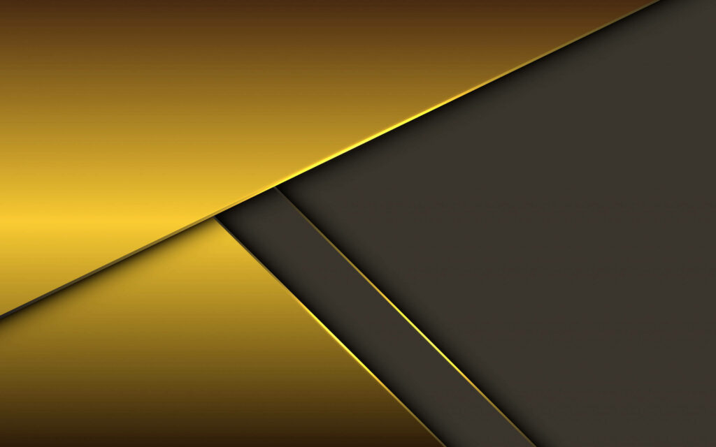 Glamorous Gold Shapes Set on a Sleek Black Background: Captivating Presentation Backdrop Wallpaper