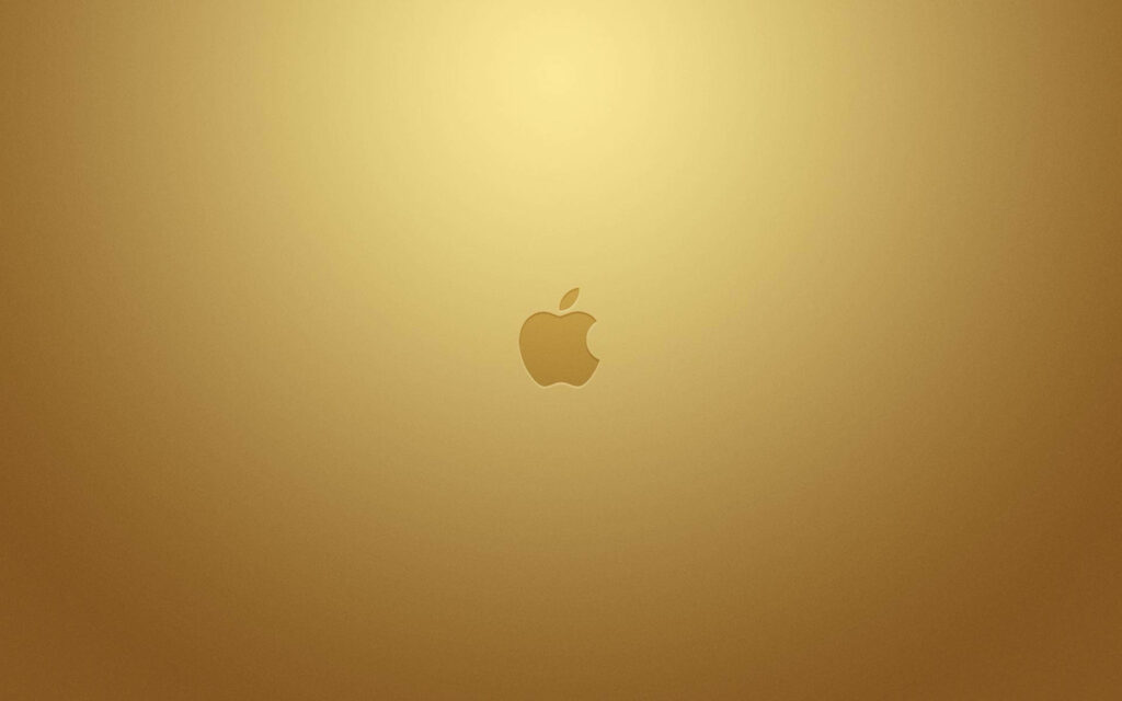 Golden Elegance: A Stunning Apple Logo Wallpaper on Gradient Background