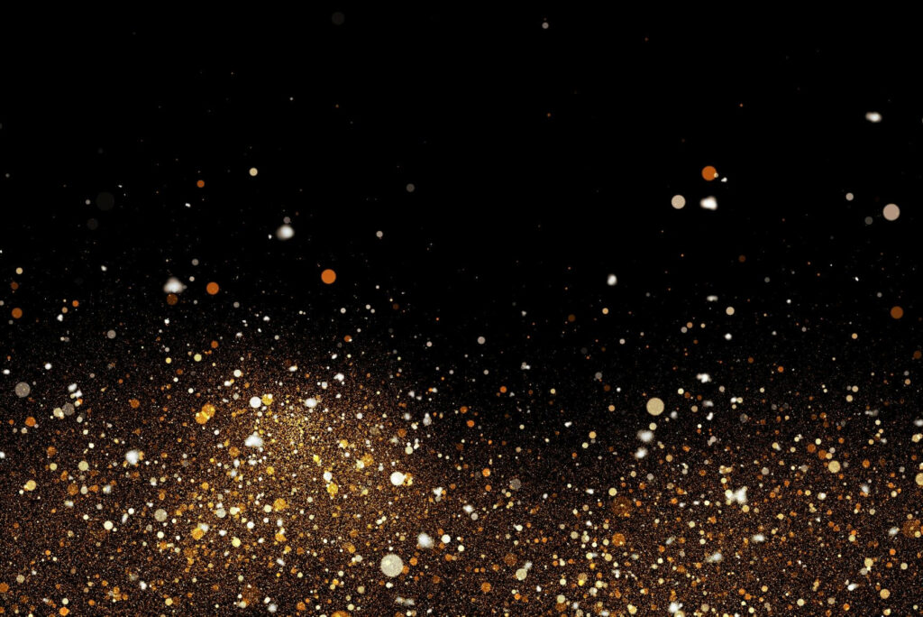 Glimpses of Gold: A Mesmerizing Black Canvas with Lustrous Glitter Ornamentation Wallpaper