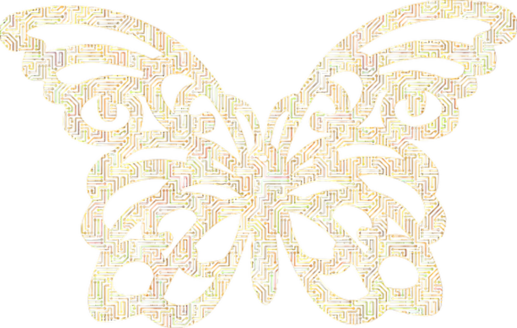 Golden Butterfly Design: Abstract Maze Wallpaper Background Art