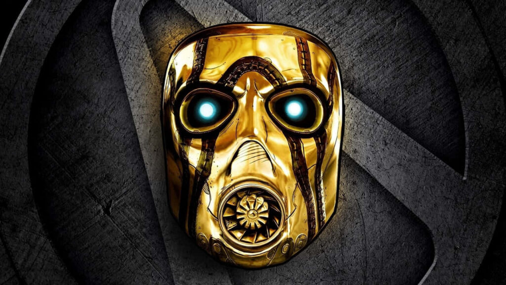 Shimmering Elegance: A captivating 720p background showcasing the dazzling golden mask of Borderlands 3 - The Handsome Collection Wallpaper