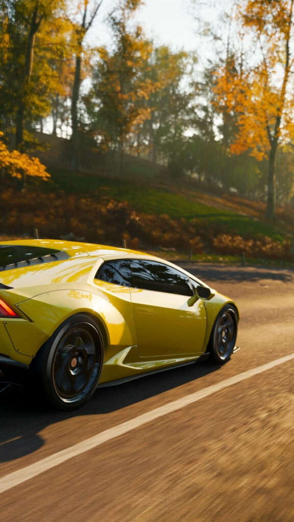 Golden Mustard Sports Car Wallpaper for Thrilling Forza Vibes