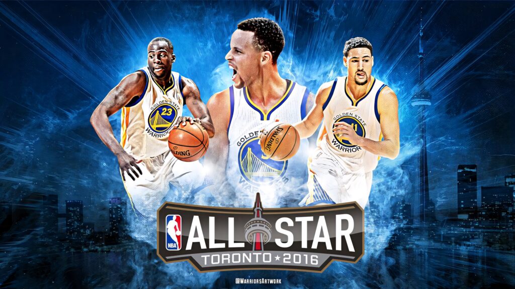 Golden State Warriors 2016 All Star players Green Curry Thompson NBA All Star Toronto wallpaper