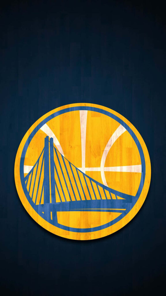 Golden State Warriors logo wallpaper with iconic bridge and bold basketball background design