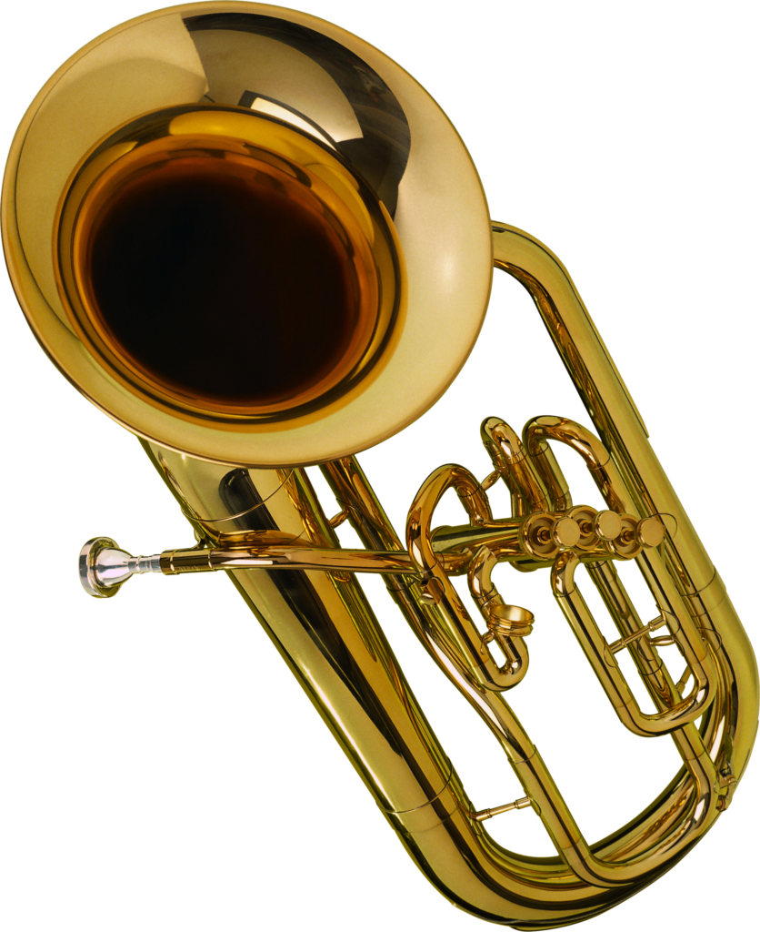 Elegant Golden Trombone Wallpaper on Solid Black Background