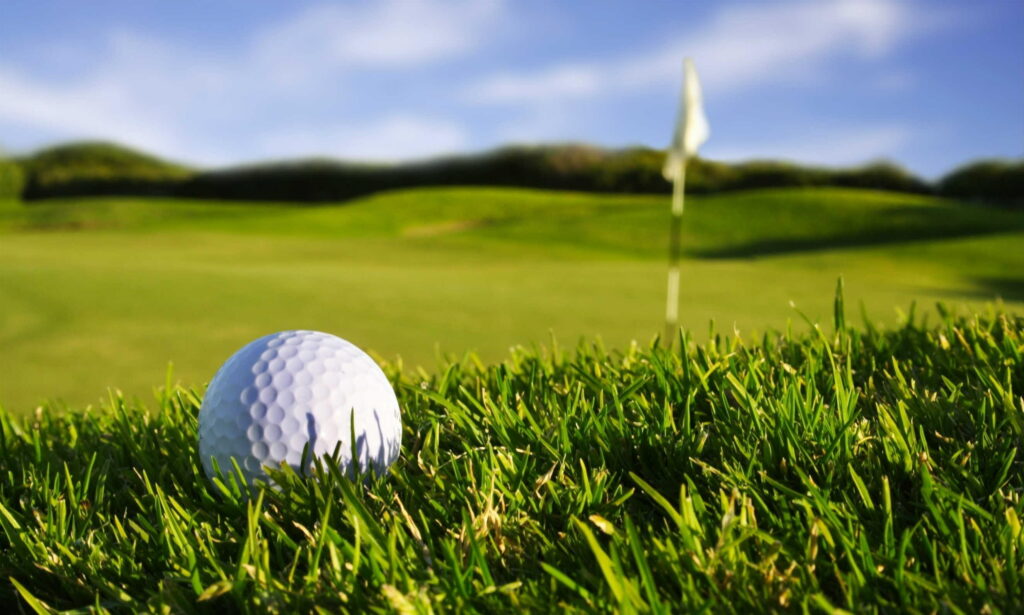 Green Fields and Golf Balls: A Dynamic Sport on the Course Wallpaper