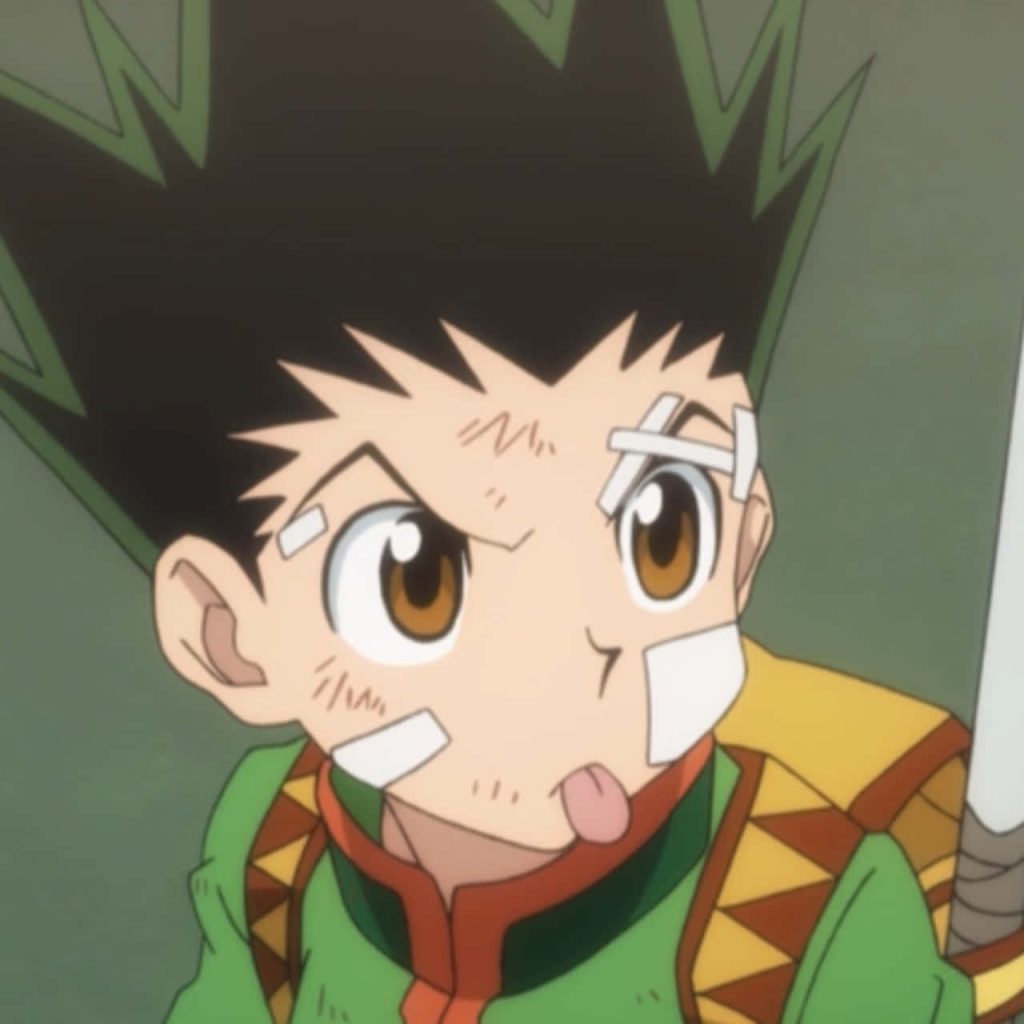 Hunter x Hunter wallpaper of Gon Freecss with playful tongue out and signature spiky hair