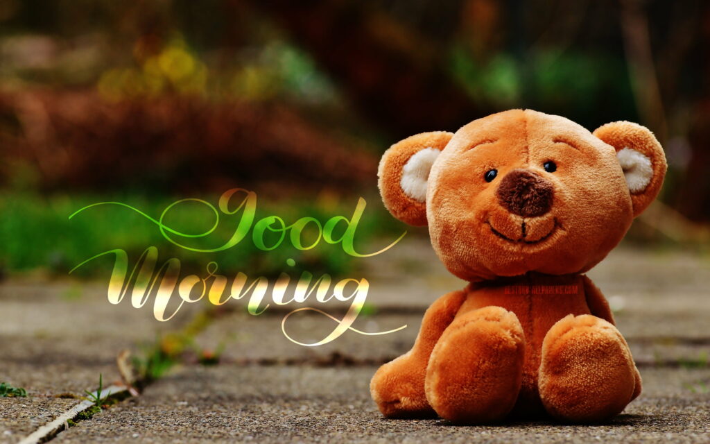 Teddy's Blissful Morning: A Vibrant Artwork for a Joyful 4K Good Morning Wallpaper Wish