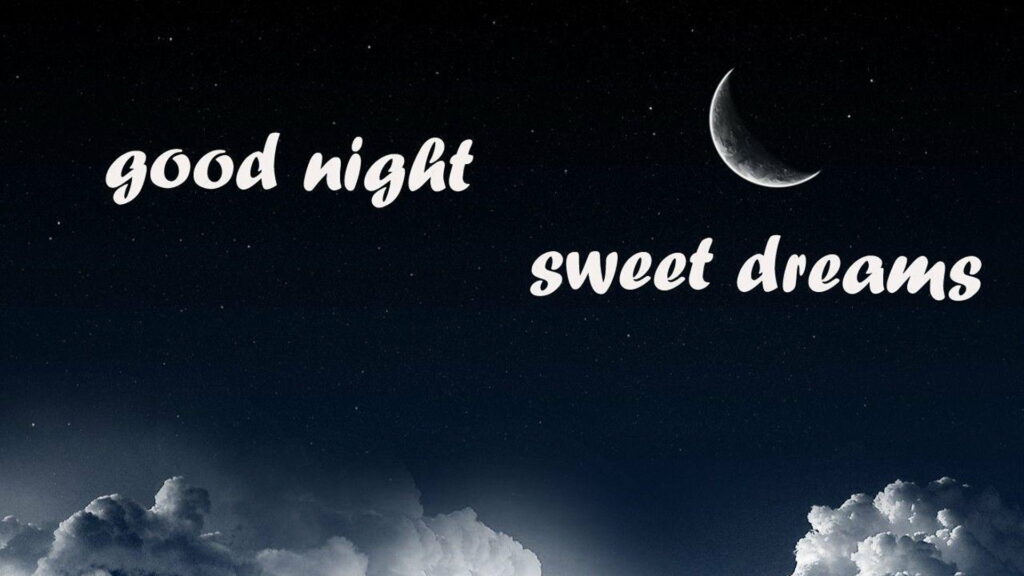 Alluring Night: Moonlit Sky Embraces the Good Night Word Wallpaper