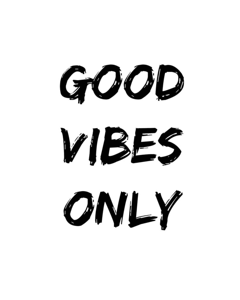 Good Vibes Only Wallpaper: Bold Black Text on Clean White Background