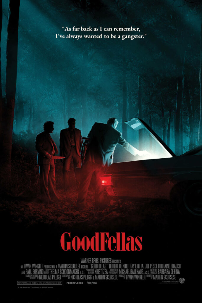 Goodfellas Iconic Wallpaper: Dark Forest Scene with Gangster Quote