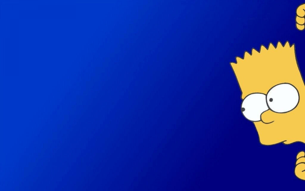 The Mischievous Peeking Bart Simpson: A Playful Wallpaper for Your Screen