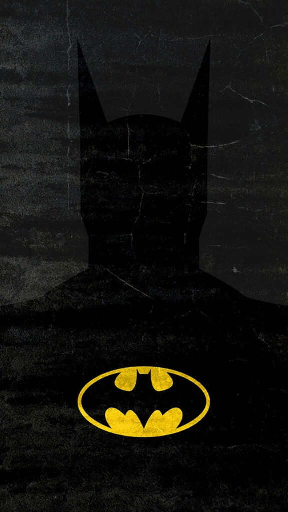 Bold Batman: The Iconic Yellow Logo Sets a Cool Tone as a Phone Background Wallpaper