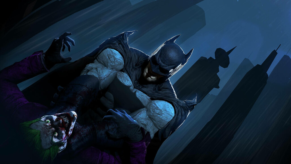 Gotham's Ultimate Showdown: Batman's Vengeful Victory over Joker Wallpaper