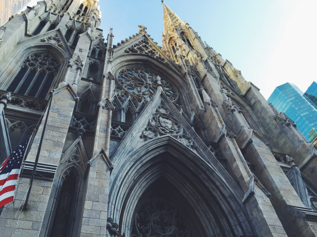 Gothic Architecture Wallpaper: Intricate Details & Patriotic Touch