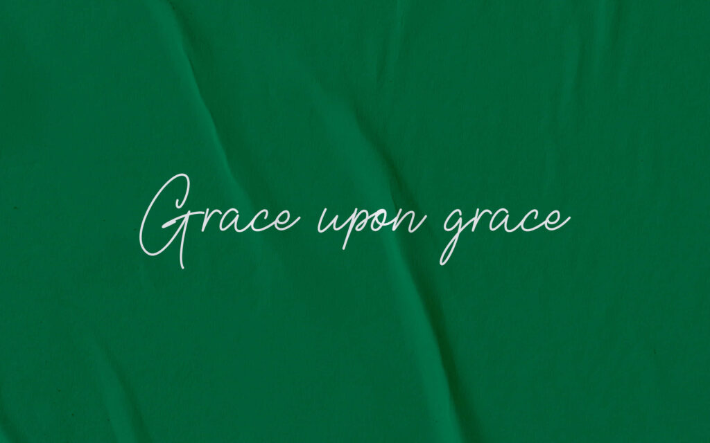 Vibrant Green Wallpaper: 'Grace Upon Grace' Elegant Minimalist Design