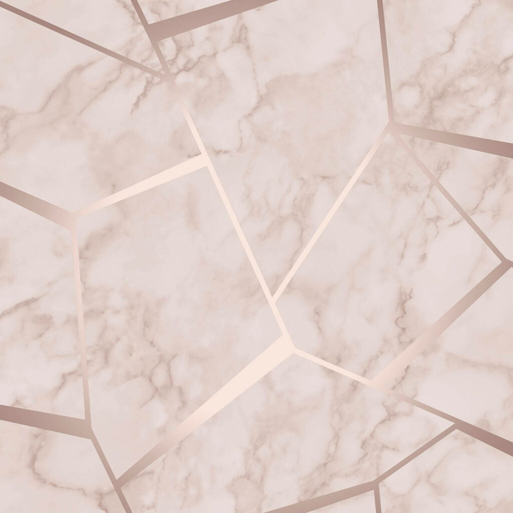 Pale Gold Geometric Lines Accentuate the Elegance of a Light Pink Marble Background Wallpaper