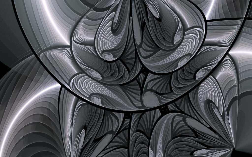 Abstract Elegance: A Stunning Gray Curved Lines Pattern as a Striking Wallpaper